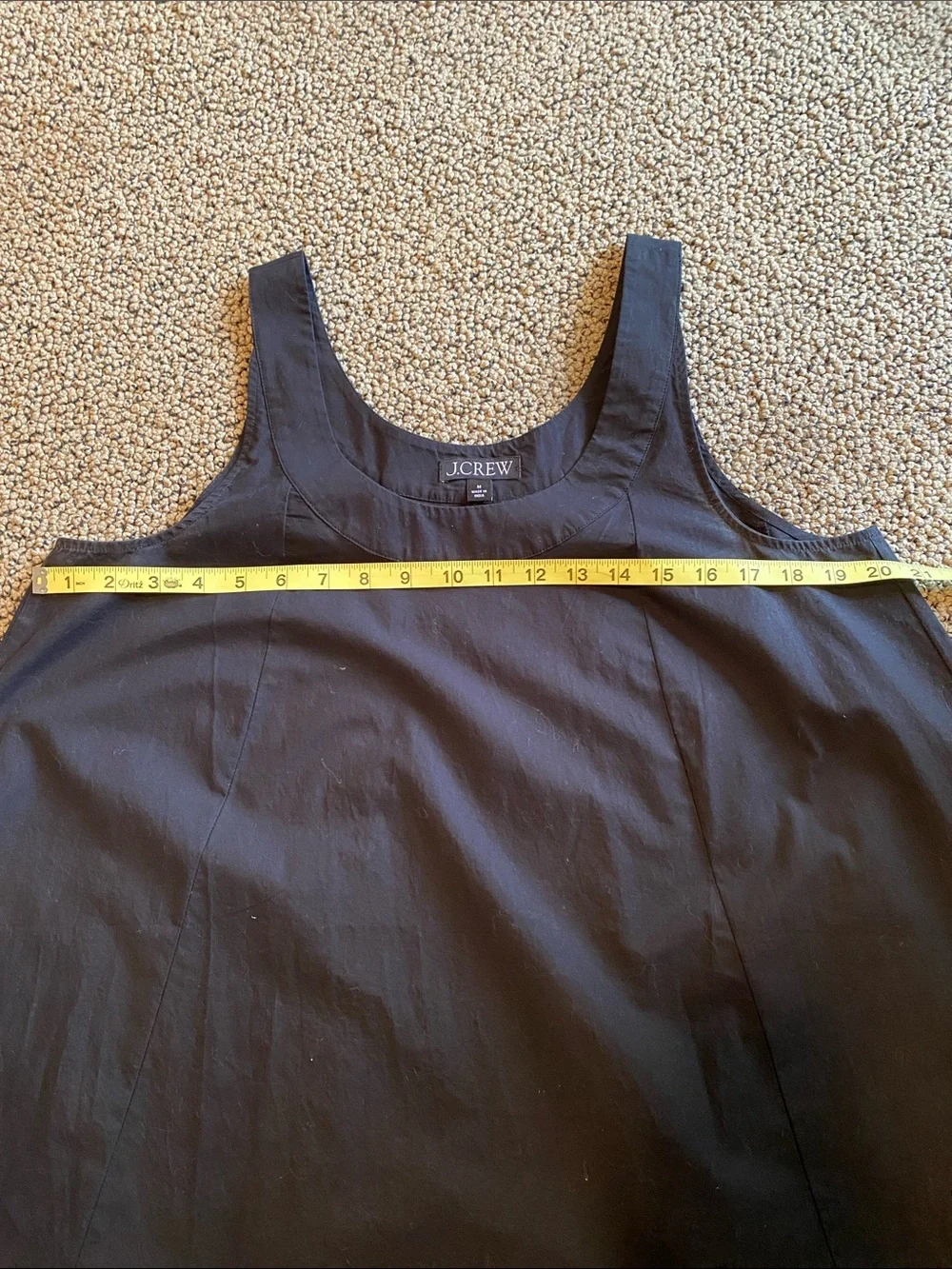 J. Crew Black Asymmetrical Sleeveless Scoop-Neck Dress